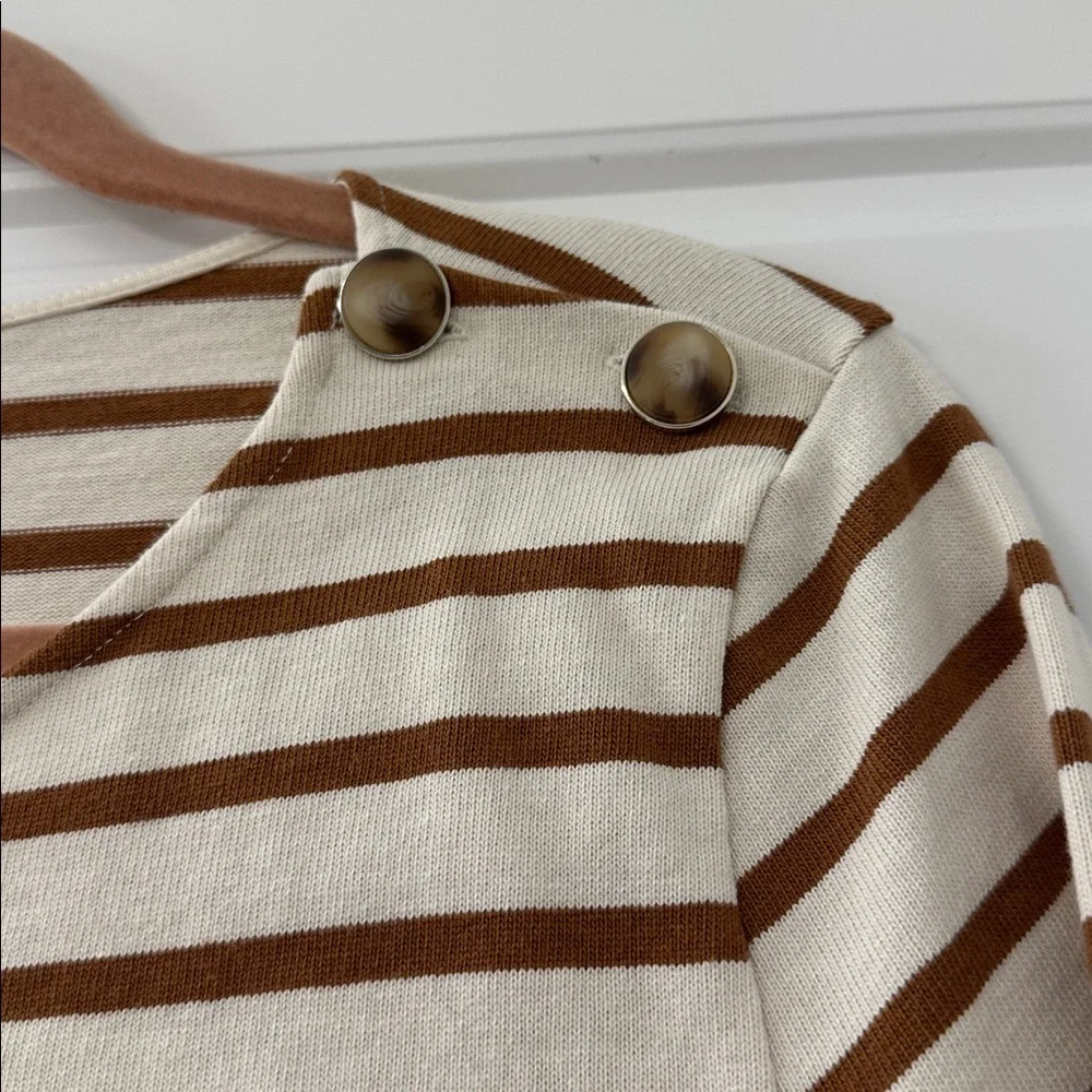 Sezane Colette Marinière Ecru / Camel - Size M - Picture 5 of 7